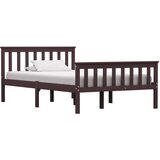  Posteljni okvir temno rjav iz trdne borovine 120x200 cm | Shoptok.si