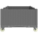  Cvetlično korito s kolesi svetlo sivo 150x80x54 cm PP, (21144338) | Shoptok.si