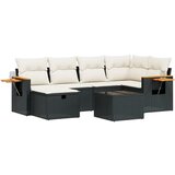  The Living Store Vrtna sedežna garnitura 7-delna z blazinami črn poli ratan - Vrtna Sedežna Garniture, (21464419) | Shoptok.si