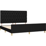  Posteljni okvir z vzglavjem črn 160x200 cm blago, (20795055) | Shoptok.si