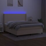  LED Box Spring Krevet s uzglavljem tkanina Slike