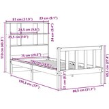 vidaXL Knjižna postelja brez vzmetnice vošč. rjava 75x190 cm borovina | Shoptok.si