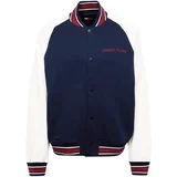 Tommy Jeans Prehodna jakna bež / modra / rdeča / bela