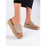 Sergio Leone Women's cream wedge flip-flops | Shoptok.si