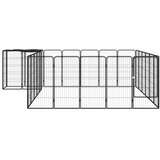  Ograda za pse s 26 panela crna 50 x 100 cm čelik obložen prahom | shoptok.hr