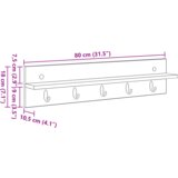  Vješalica za kapute na zidu Beton siva 80 x 10.5 x 18 cm | shoptok.hr