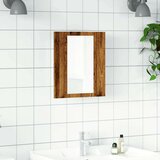 vidaXL LED kopalniška omarica z ogledalom starinski les 40x12x45 cm | Shoptok.si