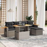 vidaXL 6-dijelni set vrtnih sofa od poliratana s jastucima sivi | shoptok.hr