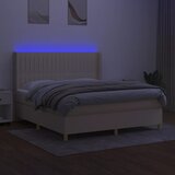  Krevet box spring s madracem LED krem 180x200 cm od tkanine | shoptok.hr