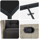 vidaXL 5-delni vrtnarski jedilni set svetlo sivi poli ratan | Shoptok.si