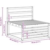  Srednja sofa za van Čvrsto drvo akacije Prirodna - Prirodna srednja sofa | shoptok.hr