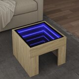 vidaXL Stolić s beskonačnim LED svjetlima boja hrasta 40x40x30 cm Cijene