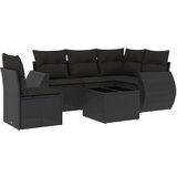 Maison Chic Seti vrtnega pohištva - Vrtna garnitura - Vrtni pohištvo set 6-delna z blazinami črna poli ratan, (21808048) | Shoptok.si