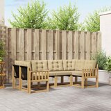  Set vanjskih sofa 6 kom. Bijela i bež Smeđa 245 x 128,5 x 73 cm | Shoptok.si