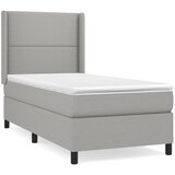 Maison Chic Box spring postelja - Vzmetna postelja z vzmetnico svetlo siva 80x200 cm blago SL19977, (21893629) Cene
