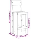  Barski stolci 2 kom 40 x 48,5 x 115,5 cm od masivne borovine | shoptok.hr