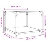  Stolići s prozirnom staklenom površinom 2 kom 50x50x40 cm čelik | shoptok.hr