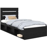  Okvir za krevet Crna 75 x 190 cm Čvrsto borovo drvo | shoptok.hr