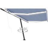 vidaXL Automatska tenda sa senzorom LED 500 x 300 cm plavo-bijela Cijene