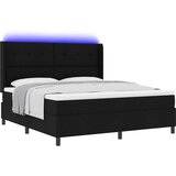  LED Box Spring Krevet s uzglavljem Crna 180 x 200 cm tkanina | Eponuda.com