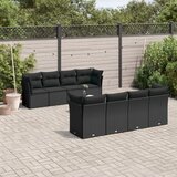  9-dijelni set vrtnih sofa s jastucima crni od poliratana | shoptok.hr