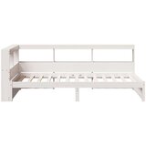  Knjižna postelja brez vzmetnice bela 100x200 cm trdna borovina | Shoptok.si