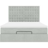  Otomanski krevet s madracima svijetlosivi 140x190 cm baršunasti | shoptok.hr