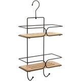 Tendance Dvostruka viseća polica 50X25X11CM METAL/BAMBUS MAT Crna 9117237 Cene