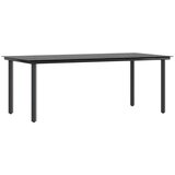  Vrtna garnitura - 8-dijelni vrtni blagovaonski set s jastucima crnog poliratana Crna 200 x 100 x 74 cm 8 | shoptok.hr