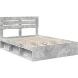  Krevetna konstrukcija Beton 140 x 190 cm Čvrsto borovo drvo | shoptok.hr