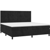  S oprugama i madracem crni 200x200 cm baršunasti | shoptok.hr