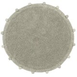 Lorena Canals Okrogla bombažna preproga Bubbly - Olive, natural | Shoptok.si