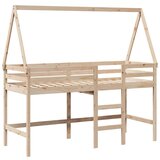 vidaXL Posteljni okvir z lestvijo in streho 90x190 cm borovina, (21243217) | Shoptok.si