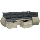 vidaXL 7-dijelni set vrtnih sofa svjetlosivi od poliratana | shoptok.hr