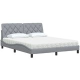 vidaXL Krevet s madracem svjetlosiva 160x200 cm tkanina | shoptok.hr