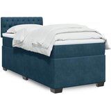 Box spring krevet s madracem plavi 90x190 cm baršunasti | shoptok.hr