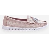 EVENTO Women's Openwork Leather Loafers Light Pink Lanzarot | Shoptok.si