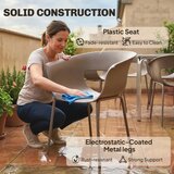  Set 4 ergonomske vrtne stolice s naslonima za ruke otporne na vremenske uvjete i hrđu boje kave | shoptok.hr