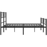  Metalni okvir kreveta uzglavlje i podnožje crni 150x200 cm | shoptok.hr