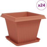  Saksije za biljke 24 pcs Crvena cigla 38 x 38 x 30 cm Plastika | shoptok.hr