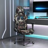 vidaXL Okretna igraća stolica od tkanine s osloncem za noge crnobijela | shoptok.hr
