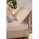 Bonami Selection Bež oblazinjena zakonska postelja s prostorom za shranjevanje z letvenim dnom 180x200 cm Myra Pillow – | Shoptok.si