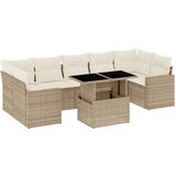 Maison Chic Seti vrtnega pohištva - Vrtna garnitura - Vrtni pohištvo set 8-delna z blazinami bež poli ratan, (21798771) | Shoptok.si