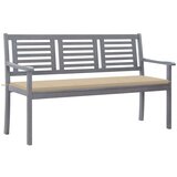 The Living Store Vrtna klop za 3 osebe z blazino 150 cm siv evkaliptusov les - Klop, (21467171) Cene
