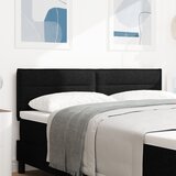 vidaXL LED vzglavnik črn 144 cm tkanina Cene