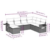 vidaXL 7-dijelni set vrtnih sofa od poliratana s jastucima smeđi | shoptok.hr