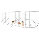 Vanjski kavez za pse srebrni 2 x 10 x 2 m od pocinčanog čelika | shoptok.hr
