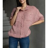 Gemre Shela pink women's sweater with short sleeves decorative buttons | Shoptok.si