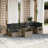 vidaXL 8-dijelni set vrtnih sofa od poliratana s jastucima sivi | shoptok.hr