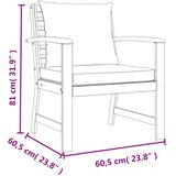  4-dijelni vrtni blagovaonski set s jastucima od bagremovog drva | shoptok.hr
